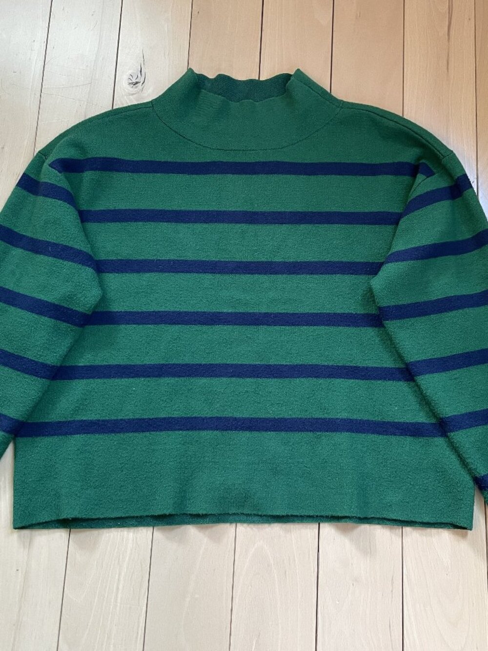Maeve by Anthropologie Green Navy Striped Sweater – Size Small